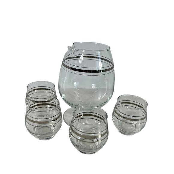 Other - Mid-Century Brandy Decanter Snifter with Glasses